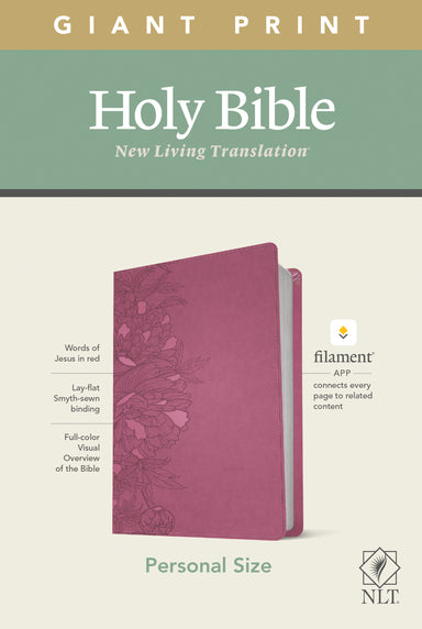Image of NLT Personal Size Giant Print Bible, Filament Enabled Edition (Red Letter, LeatherLike, Peony Pink) other