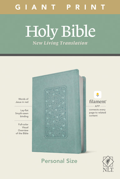 Image of NLT Personal Size Giant Print Bible, Filament Enabled Edition, Red Letter, LeatherLike, Floral Frame Teal other