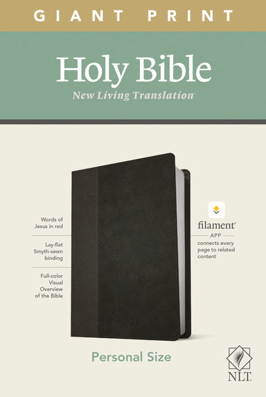 Image of NLT Personal Size Giant Print Bible, Filament Enabled Edition (Red Letter, LeatherLike, Black/Onyx) other