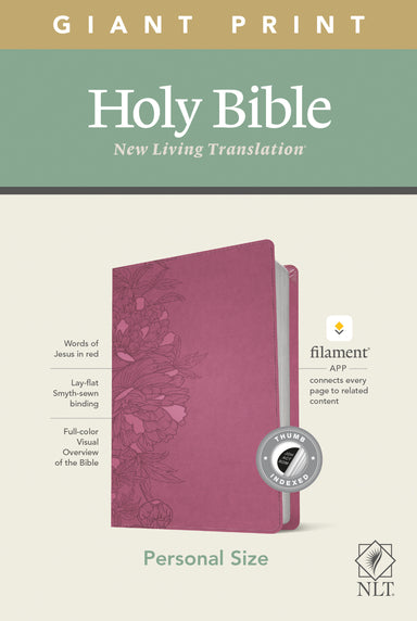 Image of NLT Personal Size Giant Print Bible, Filament Enabled Edition (Red Letter, LeatherLike, Peony Pink, Indexed) other