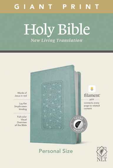 Image of NLT Personal Size Giant Print Bible, Filament Enabled Edition (Red Letter, LeatherLike, Floral Frame Teal, Indexed) other