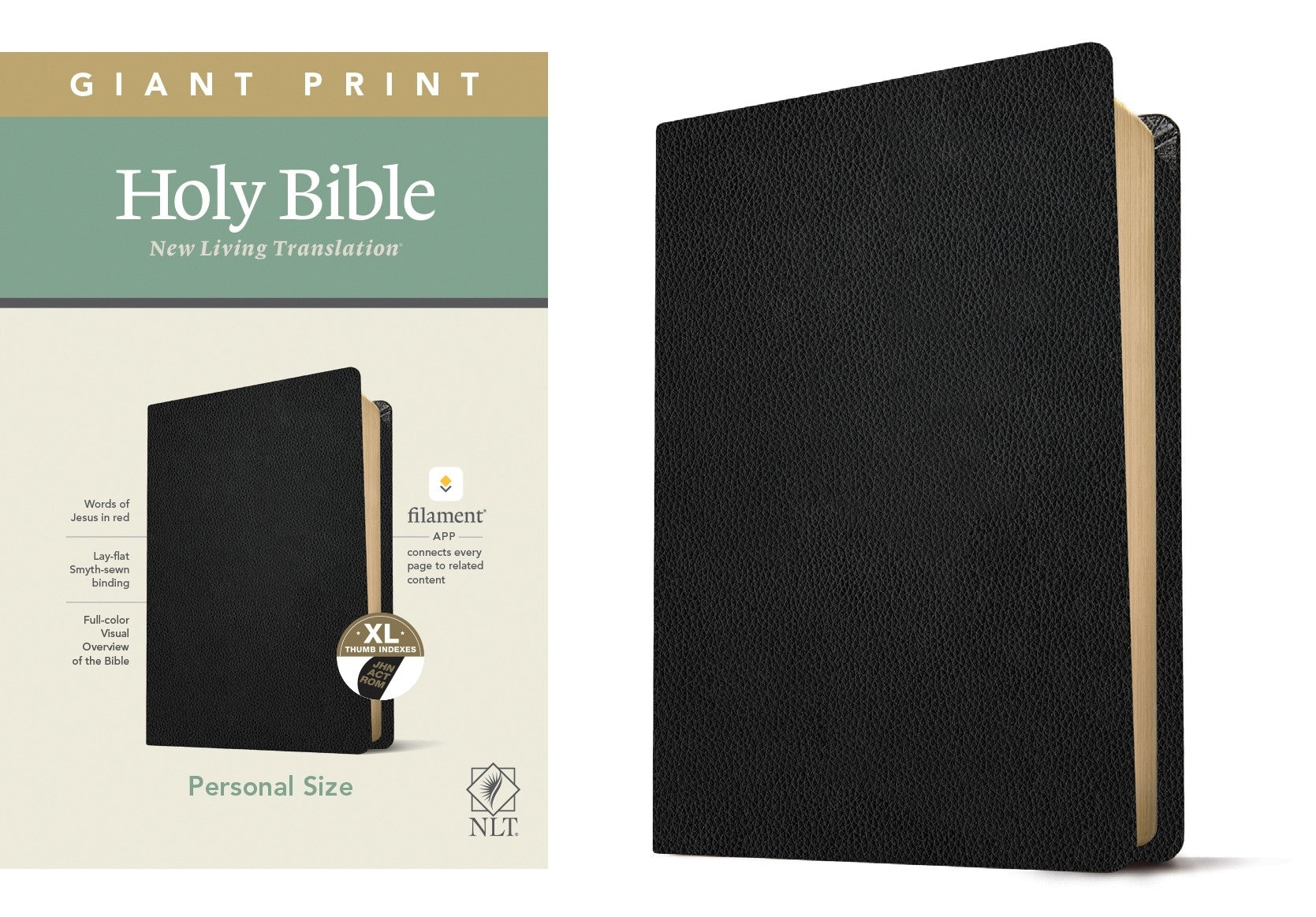 Image of NLT Personal Size Giant Print Bible, Black, Genuine Leather, Filament Enabled Edition other