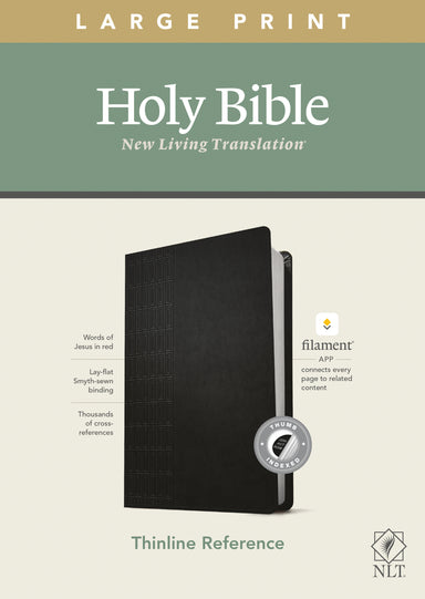 Image of NLT Large Print Thinline Reference Bible, Filament Enabled Edition (Red Letter, LeatherLike, Cross Grip Black, Indexed) other