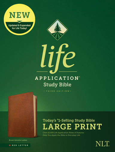 Image of NLT Life Application Study Bible, Third Edition, Large Print (Red Letter, Genuine Leather, Brown) other