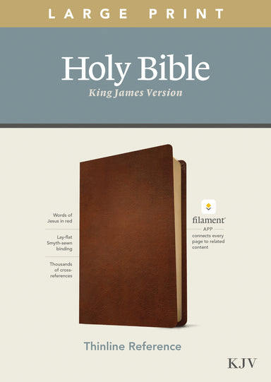 Image of KJV Large Print Thinline Reference Bible, Filament Enabled Edition (Red Letter, Genuine Leather, Brown) other