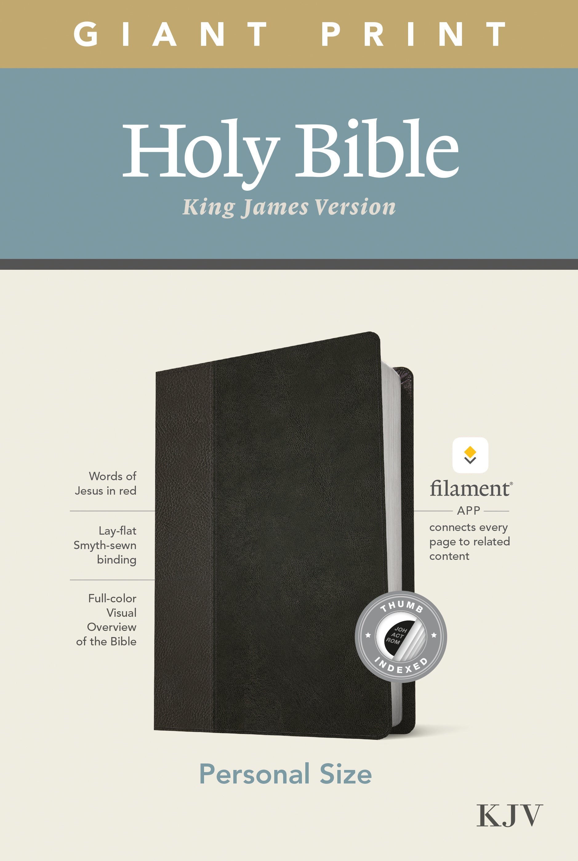 Image of KJV Personal Size Giant Print Bible, Filament Enabled Edition (Red Letter, LeatherLike, Black/Onyx, Indexed) other