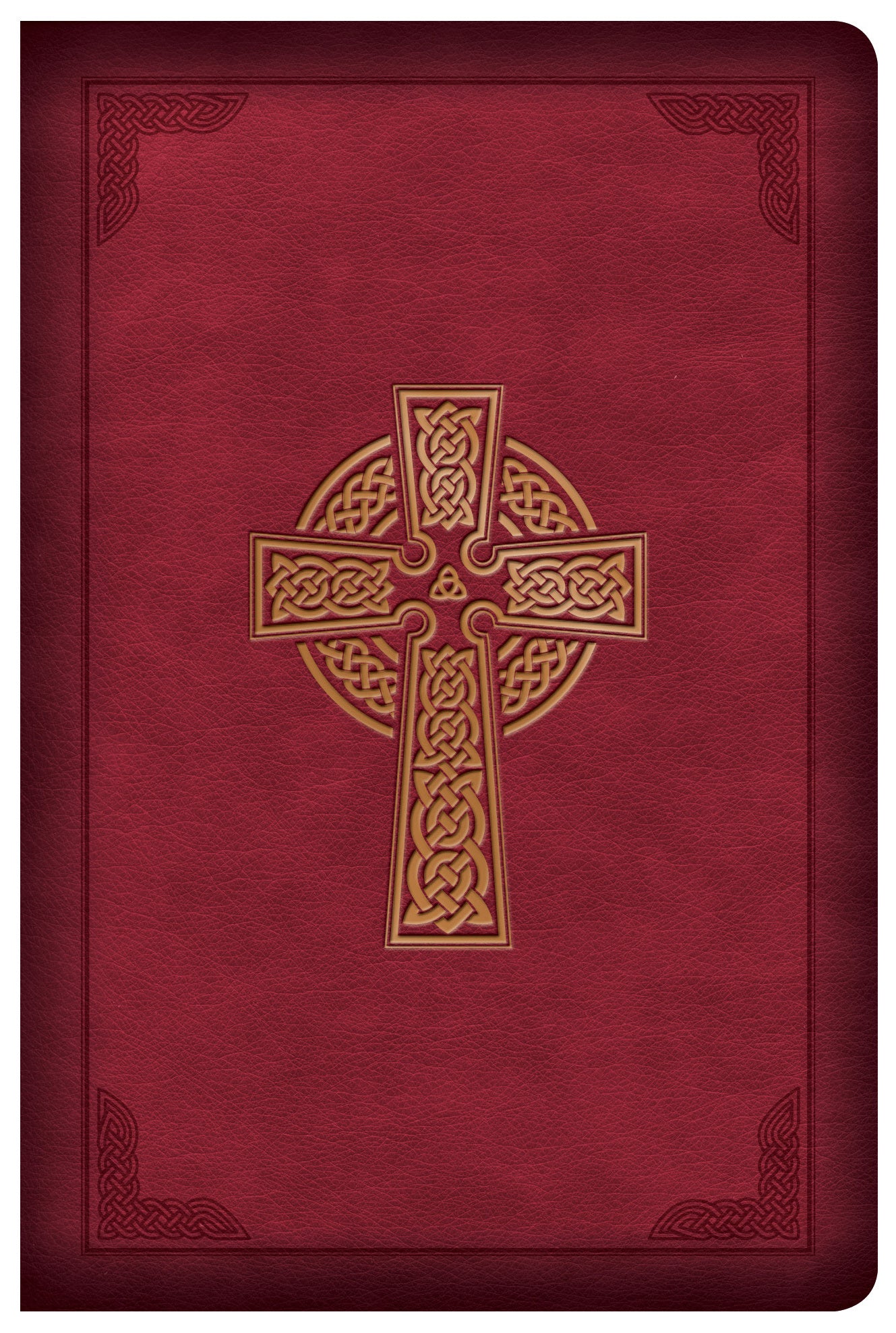 Image of CSB Large Print Compact Reference Bible, Celtic Cross Crimson LeatherTouch other