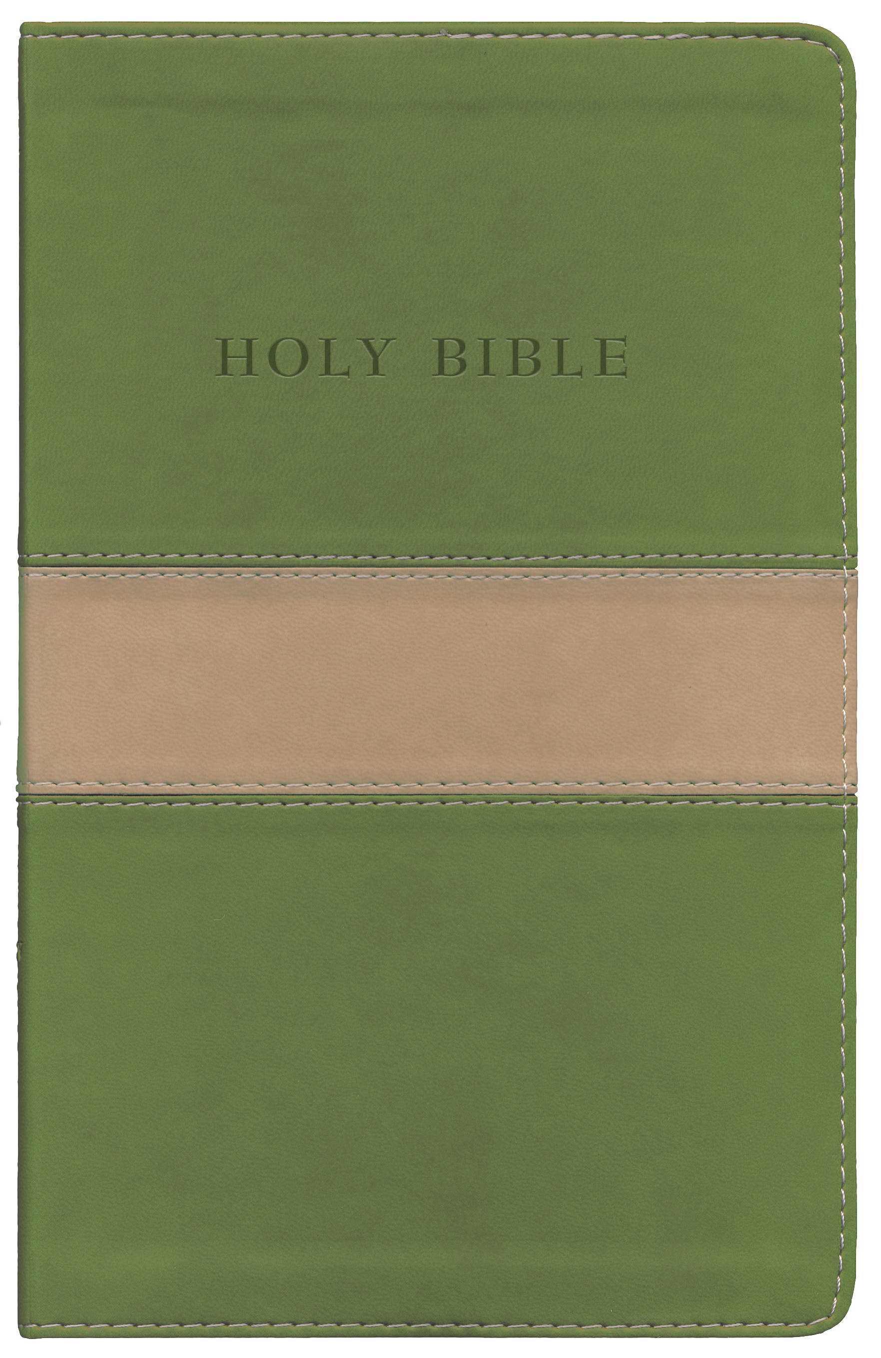Image of KJV Giant Print Bible, Olive, Tan, Imitiation Leather, Personal Size, Reference, Red Letter, Concordance, Maps, Gilt Edged, Ribbon Markers, Presentation Page other