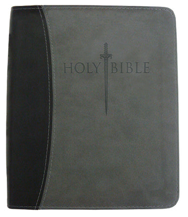 Image of KJV Sword Study Bible Giant Print Black/Grey Imitation Leather, Thumb Index, Ribbon Marker, Maps, Presentation Page, Red Letter, Concordance, Study Guides other