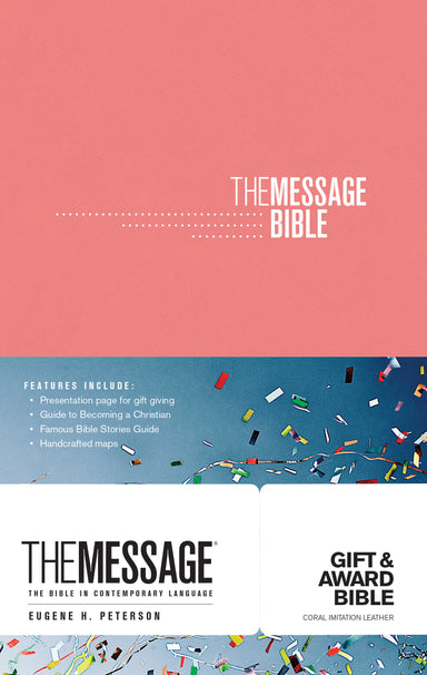 Image of The Message Gift and Award, Bible, Pink, Paperback, Presentation Page, Charts, Timelines, Colour Maps, Salvation Plan, Reading Plan other
