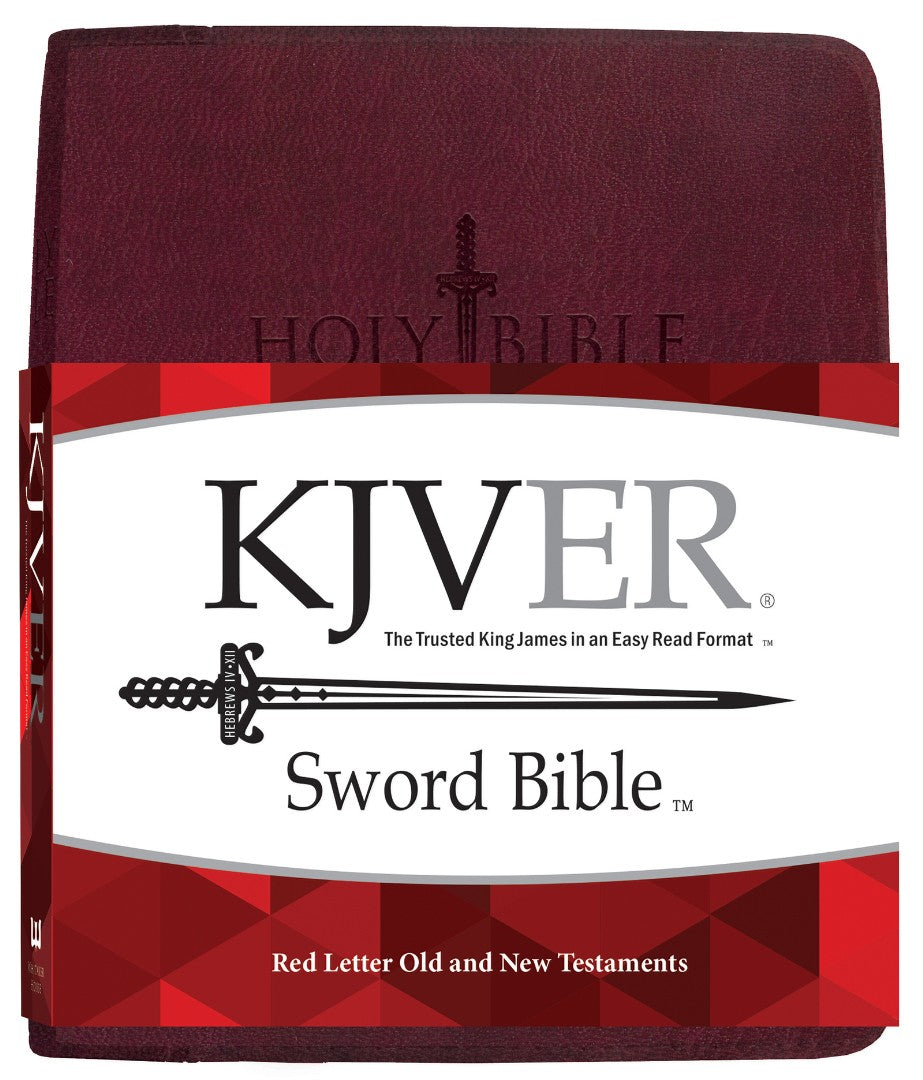 Image of KJV Sword Study Bible Giant Print Burgundy Genuine Leather other