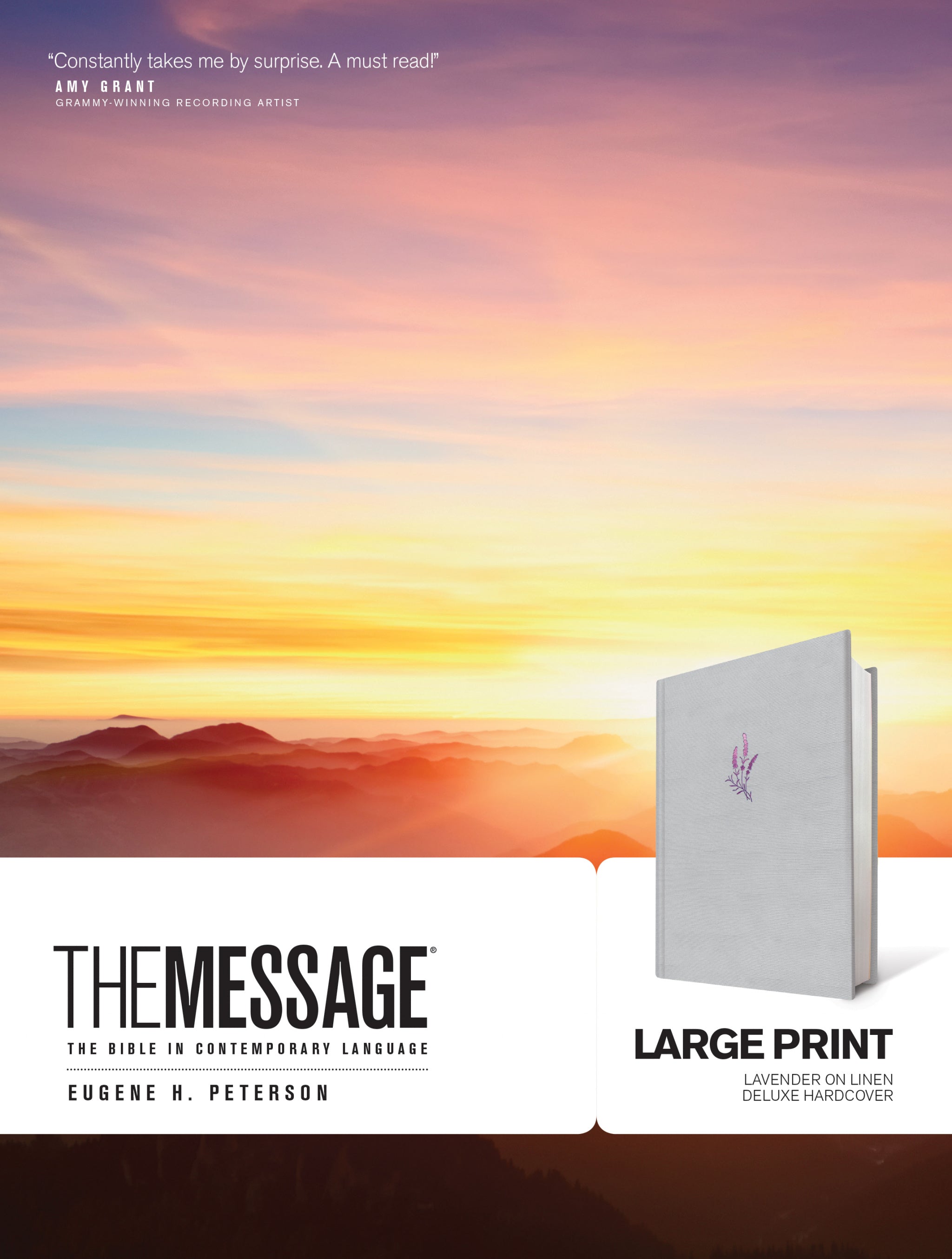 Image of The Message Large Print Bible, Linen, Hardback, Single Column, Ribbon Marker, Maps other