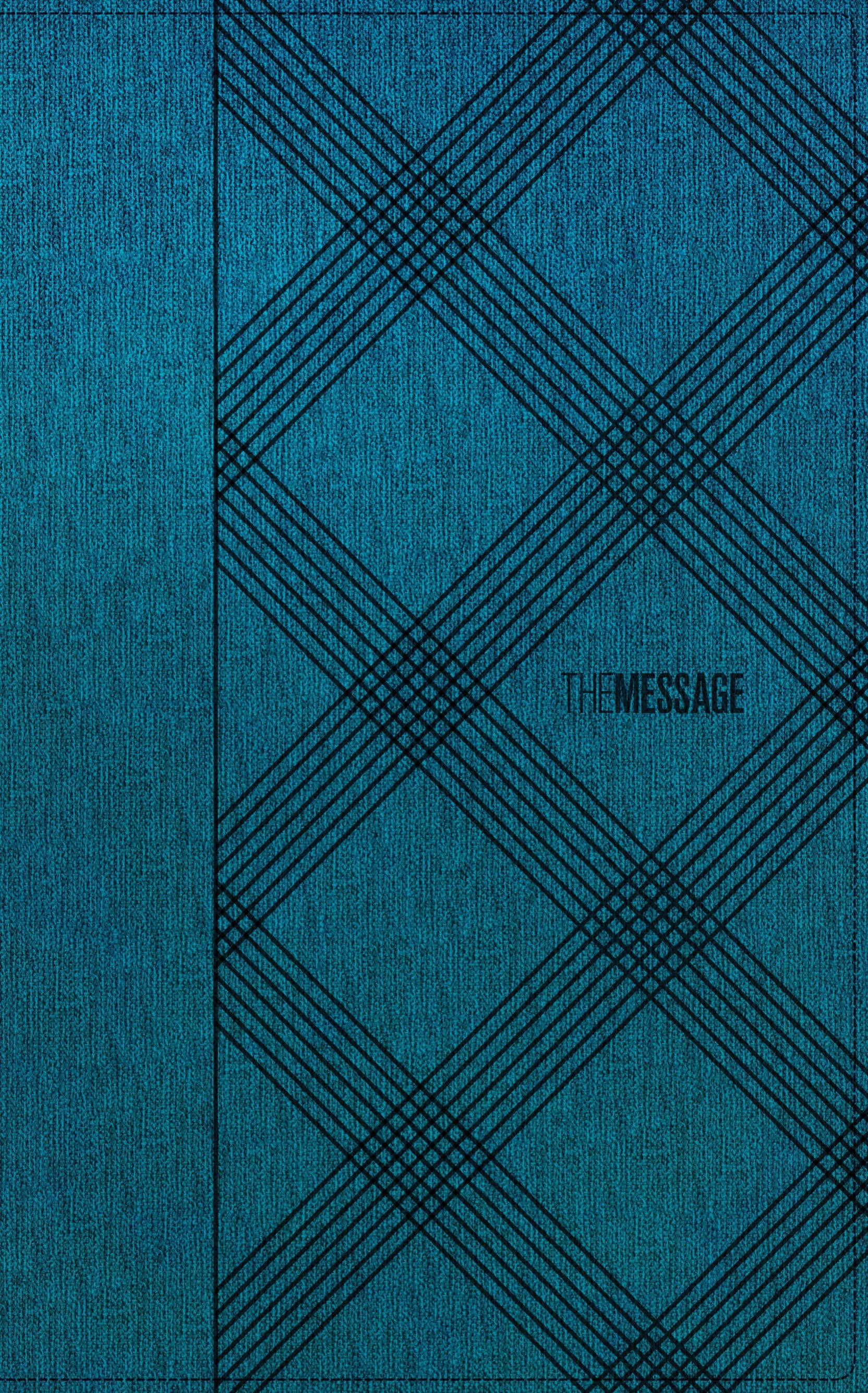 Image of The Message Deluxe Gift Bible, Blue, Imitation Leather, Teal, Crosshatch Denim other