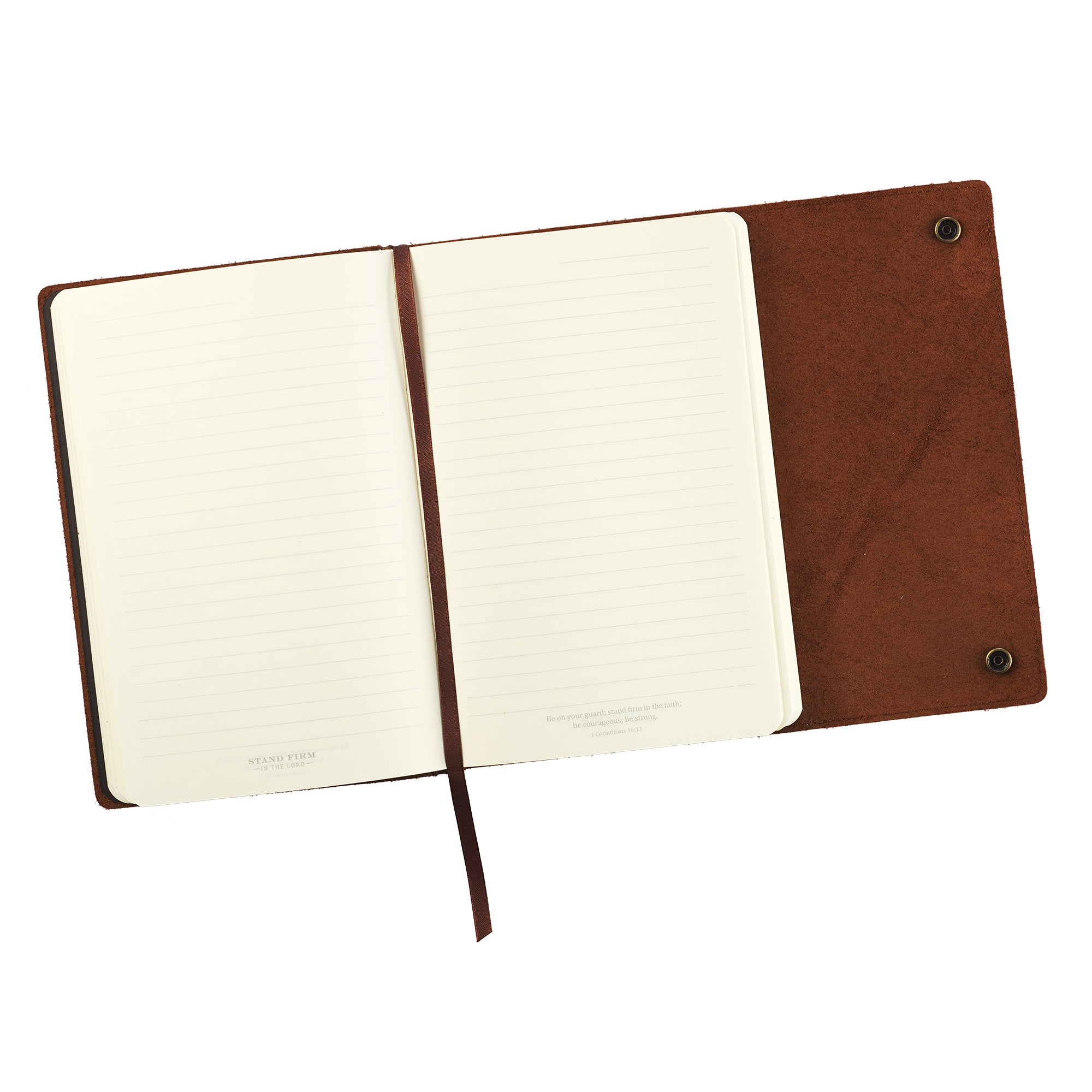 Image of Stand Firm in the Lord Classic Full Grain Leather Journal with Button Closure – Philippians 4:1 other