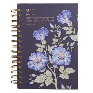 Image of Grace Large Wirebound Journal in Eggplant - Romans 2:33 other