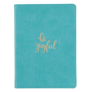 Image of Be Joyful Handy-sized Faux Leather Journal in Teal other