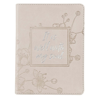 Image of It Is Well Handy-sized Faux Leather Journal in Taupe other