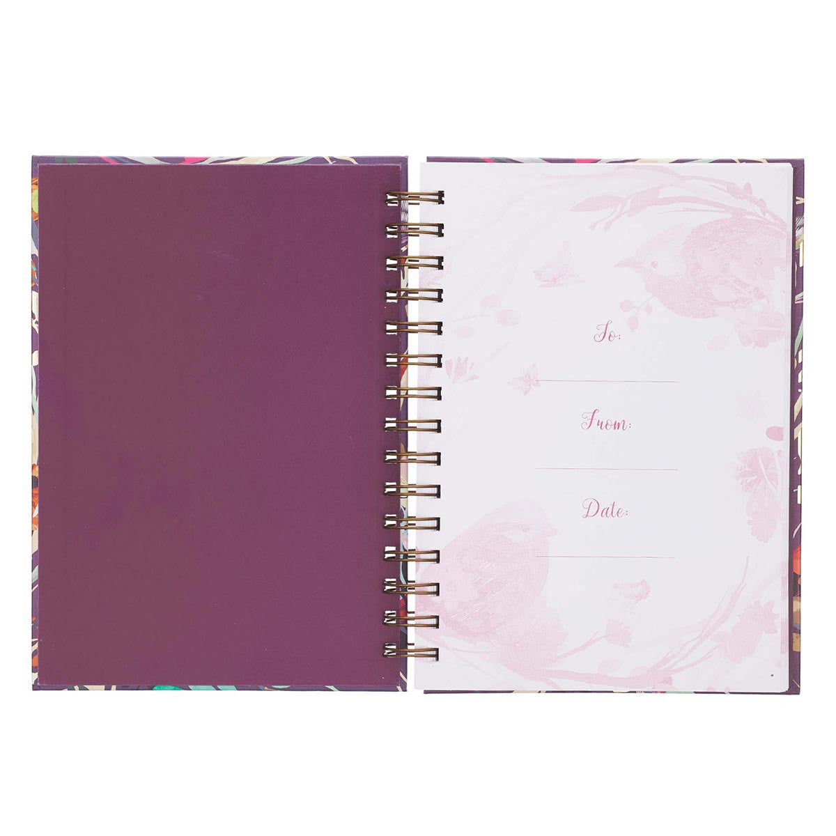 Image of Blessed Is She Large Wirebound Journal in Eggplant other