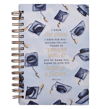 Image of I Know The Plans Large Wirebound Journal for Graduates - Jeremiah 29: 11 other