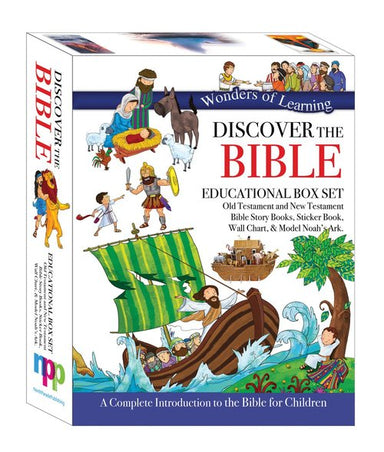 Image of Wonders of Learning Box Set - Old & New Testament Reference Books, Sticker Book, Colouring Wall Chart and Model Ark Kit other