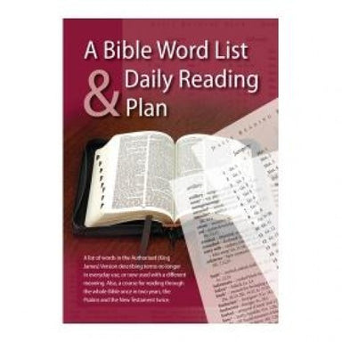 Image of Bible Word List & Daily Reading Plan, A other
