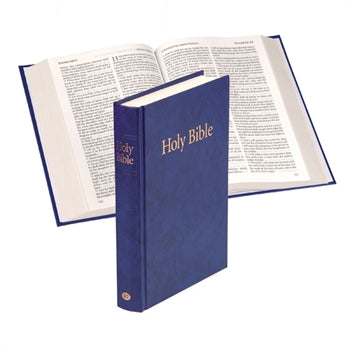 Image of KJV Pew Bible, Blue, Hardback, Clear Print, Ribbon Marker, Presentation Page, Reading Plan, Glossary, Line Drawings, Sewn Binding other