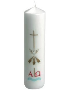 Image of 8" x 2" White Baptismal Pillar Candle Single other