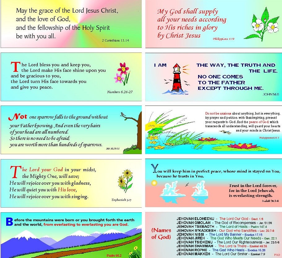 Image of 24 Assorted Evangelistic and Encouraging Bookmarks other