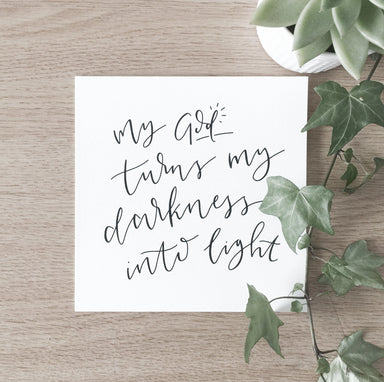 Image of My God Turns my Darkness into Light - Single Card other