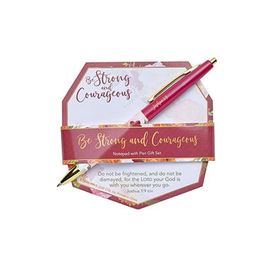 Image of Strong and Courageous Notepad and Pen other